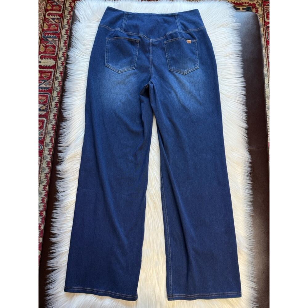 Halara Flex Dark Wash High Waisted Crossover Wide Leg Jeans - Picture 7 of 8
